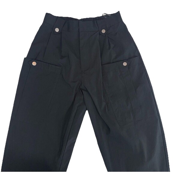 Gentle Herd Black Pocket Taper Cotton Blend Ankle Pants Women Small - Picture 3 of 9